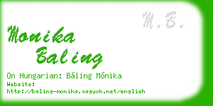 monika baling business card